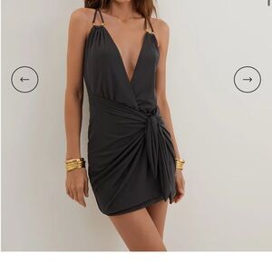 Vix Paula Hermanny Shiso Wrap Mini Dress - Black